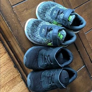 2 sets of boys size 10 Nike sneakers